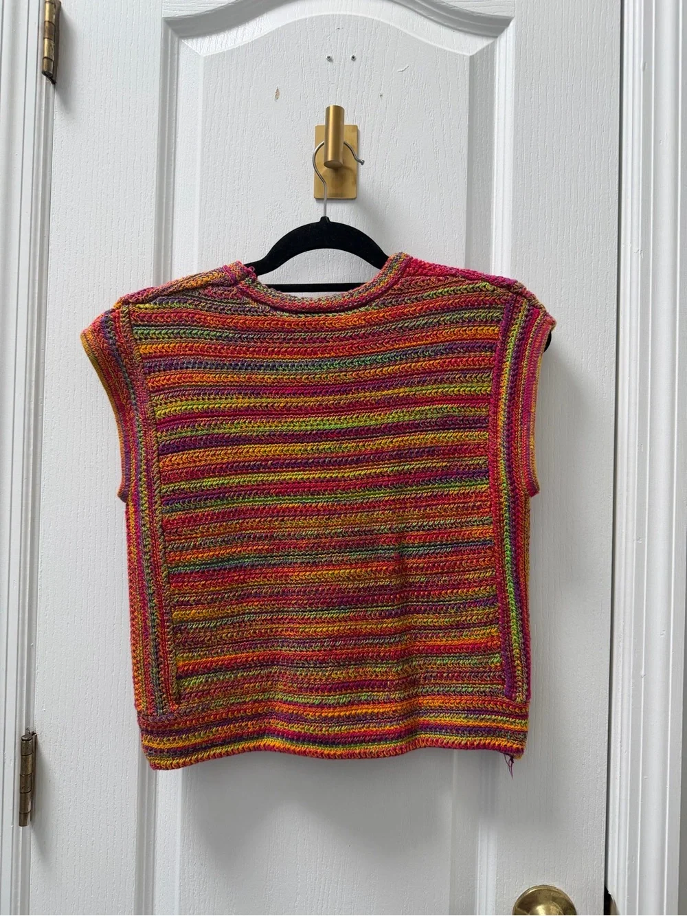Scoop Multicolor Crocheted Sleeveless Sweater - Picture 2 of 2